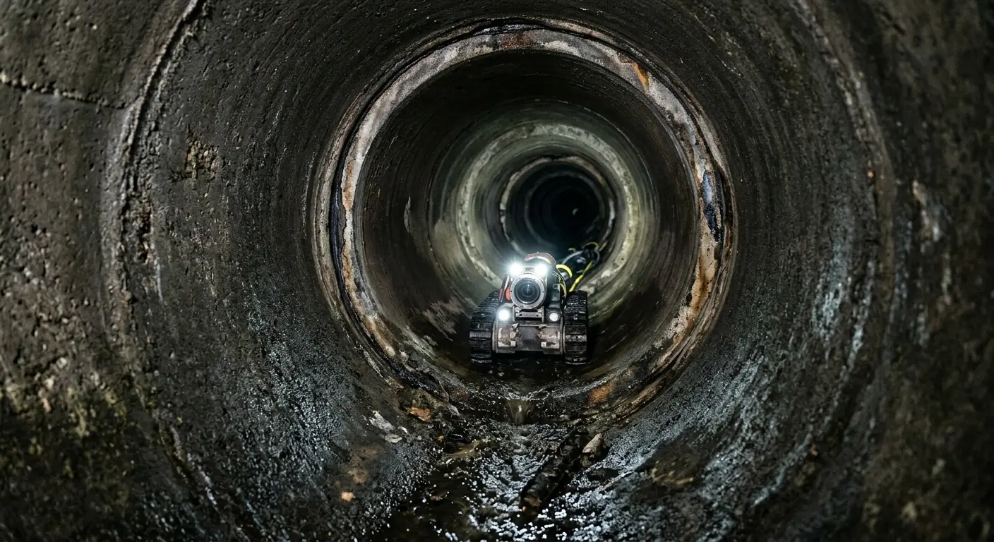 Robotic sewer camera inspecting pipe interior for Sewer Line Repair in Ingleside